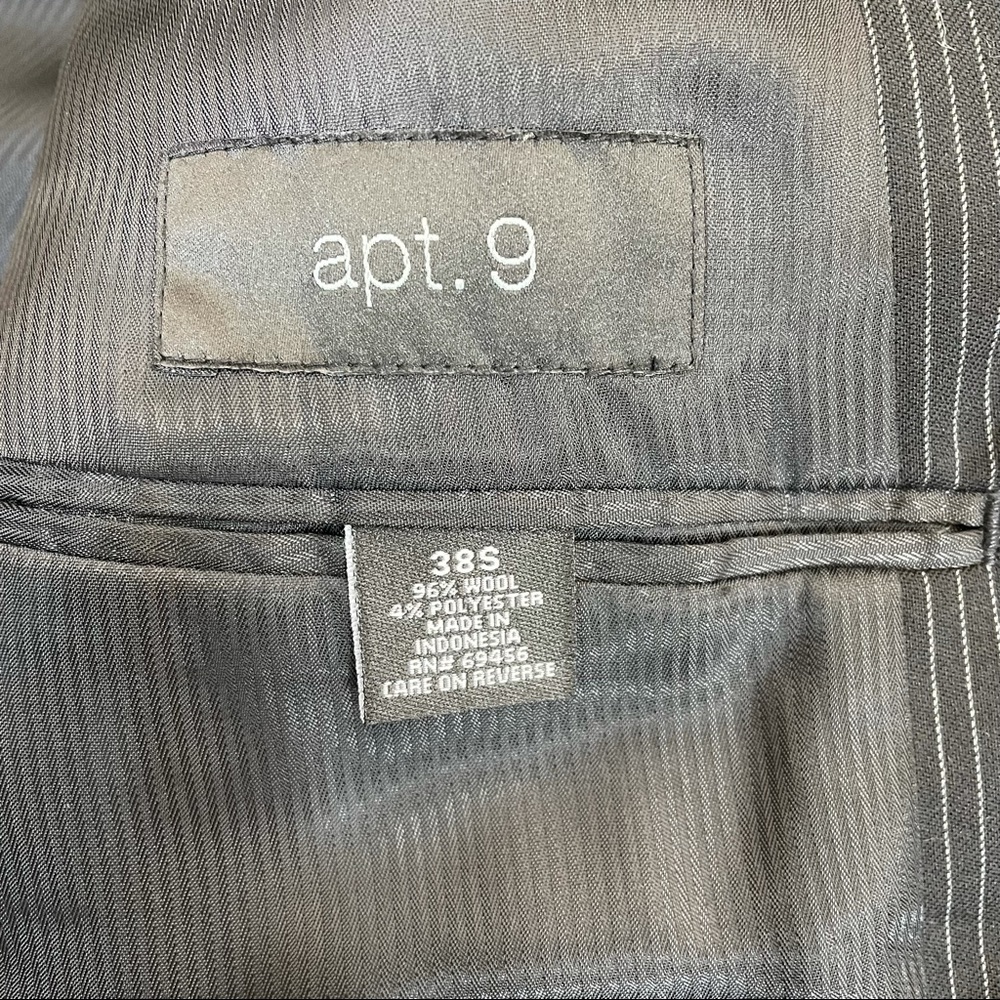 Apt 9 Gray Stripe Three Button Wool Blazer - image 3